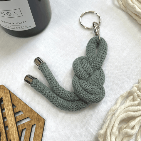 Figure of Eight Recycled Cotton Keyring | by Knottinger